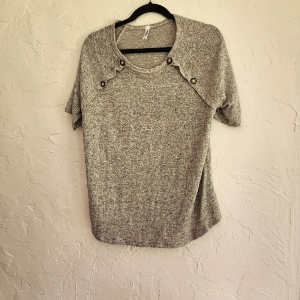Hangar 55 brown/beige XL Top with ornamental buttons